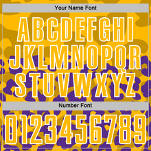 Laden Sie das Bild in den Galerie-Viewer, Custom Purple Gold-Black Animal Leopard Print Sports Sublimation Soccer Uniform Jersey