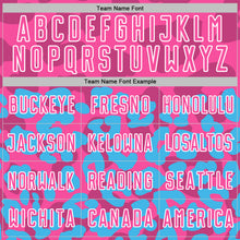 Load image into Gallery viewer, Custom Sky Blue Pink-White Animal Leopard Print Sports Sublimation Soccer Uniform Jersey