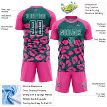 Charger l'image dans la galerie, Custom Pink Teal-White Animal Leopard Print Sports Sublimation Soccer Uniform Jersey