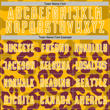 Загрузить изображение в средство просмотра галереи, Custom Burgundy Gold-White Animal Leopard Print Sports Sublimation Soccer Uniform Jersey