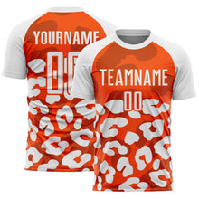 Загрузить изображение в средство просмотра галереи, Custom White Orange Animal Leopard Print Sports Sublimation Soccer Uniform Jersey