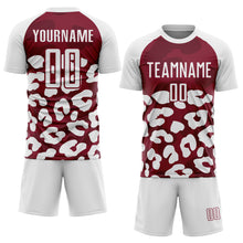 Charger l'image dans la galerie, Custom White Crimson Animal Leopard Print Sports Sublimation Soccer Uniform Jersey