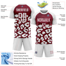 Charger l'image dans la galerie, Custom White Crimson Animal Leopard Print Sports Sublimation Soccer Uniform Jersey