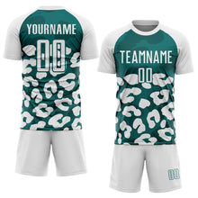 Charger l'image dans la galerie, Custom White Teal Animal Leopard Print Sports Sublimation Soccer Uniform Jersey