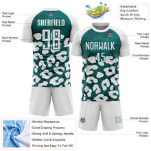 Charger l'image dans la galerie, Custom White Teal Animal Leopard Print Sports Sublimation Soccer Uniform Jersey