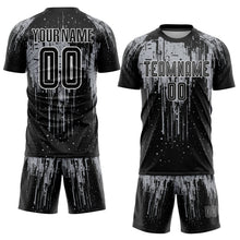 Load image into Gallery viewer, Custom Black Gray-White Dripping Splatte Pattern Sports Sublimation Soccer Uniform Jersey