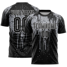Load image into Gallery viewer, Custom Black Gray-White Dripping Splatte Pattern Sports Sublimation Soccer Uniform Jersey
