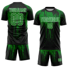 Load image into Gallery viewer, Custom Black Grass Green-White Dripping Splatte Pattern Sports Sublimation Soccer Uniform Jersey