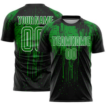 Load image into Gallery viewer, Custom Black Grass Green-White Dripping Splatte Pattern Sports Sublimation Soccer Uniform Jersey