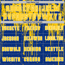 Загрузить изображение в средство просмотра галереи, Custom Royal Yellow-White Dripping Splatte Pattern Sports Sublimation Soccer Uniform Jersey