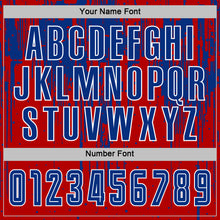 Laden Sie das Bild in den Galerie-Viewer, Custom Red Royal-White Dripping Splatte Pattern Sports Sublimation Soccer Uniform Jersey