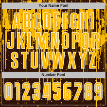 Charger l'image dans la galerie, Custom Brown Gold-White Dripping Splatte Pattern Sports Sublimation Soccer Uniform Jersey