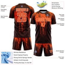 Load image into Gallery viewer, Custom Brown Orange-White Dripping Splatte Pattern Sports Sublimation Soccer Uniform Jersey