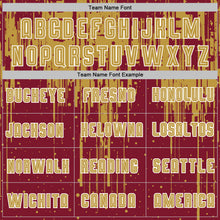 Load image into Gallery viewer, Custom Crimson Old Gold-White Dripping Splatte Pattern Sports Sublimation Soccer Uniform Jersey