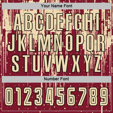 Load image into Gallery viewer, Custom Crimson Cream-Black Dripping Splatte Pattern Sports Sublimation Soccer Uniform Jersey