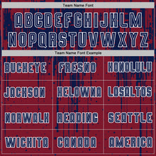 Load image into Gallery viewer, Custom Crimson Navy-White Dripping Splatte Pattern Sports Sublimation Soccer Uniform Jersey