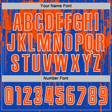 Load image into Gallery viewer, Custom Thunder Blue Orange-White Dripping Splatte Pattern Sports Sublimation Soccer Uniform Jersey