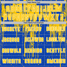 Load image into Gallery viewer, Custom Thunder Blue Yellow-White Dripping Splatte Pattern Sports Sublimation Soccer Uniform Jersey