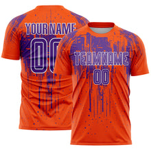 Загрузить изображение в средство просмотра галереи, Custom Orange Purple-White Dripping Splatte Pattern Sports Sublimation Soccer Uniform Jersey
