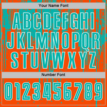 Загрузить изображение в средство просмотра галереи, Custom Orange Aqua-White Dripping Splatte Pattern Sports Sublimation Soccer Uniform Jersey