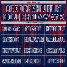 Загрузить изображение в средство просмотра галереи, Custom Navy Crimson-White Dripping Splatte Pattern Sports Sublimation Soccer Uniform Jersey