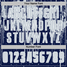 Загрузить изображение в средство просмотра галереи, Custom Navy Silver-White Dripping Splatte Pattern Sports Sublimation Soccer Uniform Jersey