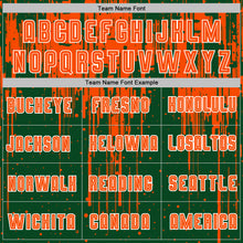 Load image into Gallery viewer, Custom Green Orange-White Dripping Splatte Pattern Sports Sublimation Soccer Uniform Jersey