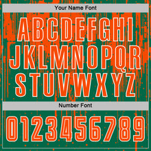 Загрузить изображение в средство просмотра галереи, Custom Kelly Green Orange-White Dripping Splatte Pattern Sports Sublimation Soccer Uniform Jersey