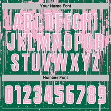 Load image into Gallery viewer, Custom Kelly Green Light Pink-White Dripping Splatte Pattern Sports Sublimation Soccer Uniform Jersey