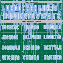 Load image into Gallery viewer, Custom Kelly Green Light Blue-White Dripping Splatte Pattern Sports Sublimation Soccer Uniform Jersey