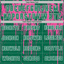 Load image into Gallery viewer, Custom Kelly Green Pink-White Dripping Splatte Pattern Sports Sublimation Soccer Uniform Jersey