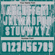 Загрузить изображение в средство просмотра галереи, Custom Teal Gray-White Dripping Splatte Pattern Sports Sublimation Soccer Uniform Jersey