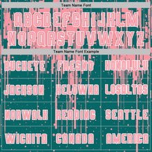 Laden Sie das Bild in den Galerie-Viewer, Custom Teal Medium Pink-White Dripping Splatte Pattern Sports Sublimation Soccer Uniform Jersey