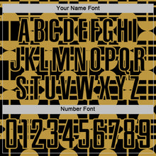 Charger l'image dans la galerie, Custom Black Old Gold Geometric Shapes Sports Sublimation Soccer Uniform Jersey