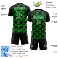 Load image into Gallery viewer, Custom Black Grass Green-White Geometric Shapes Sports Sublimation Soccer Uniform Jersey