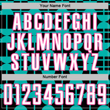 Load image into Gallery viewer, Custom Black White Aqua-Pink Geometric Shapes Sports Sublimation Soccer Uniform Jersey