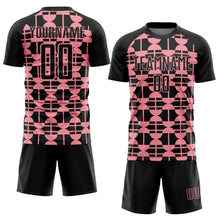Charger l'image dans la galerie, Custom Black Medium Pink Geometric Shapes Sports Sublimation Soccer Uniform Jersey