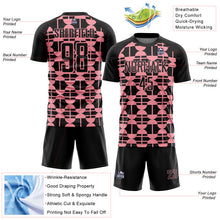 Charger l'image dans la galerie, Custom Black Medium Pink Geometric Shapes Sports Sublimation Soccer Uniform Jersey