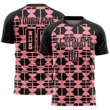 Charger l'image dans la galerie, Custom Black Medium Pink Geometric Shapes Sports Sublimation Soccer Uniform Jersey