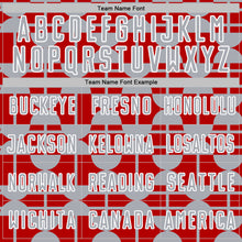 Laden Sie das Bild in den Galerie-Viewer, Custom Red Gray-White Geometric Shapes Sports Sublimation Soccer Uniform Jersey