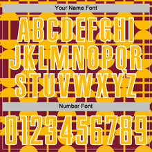 Load image into Gallery viewer, Custom Crimson Gold-White Geometric Shapes Sports Sublimation Soccer Uniform Jersey