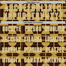 Charger l'image dans la galerie, Custom Brown Old Gold-White Geometric Shapes Sports Sublimation Soccer Uniform Jersey