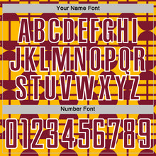 Laden Sie das Bild in den Galerie-Viewer, Custom Gold Crimson-White Geometric Shapes Sports Sublimation Soccer Uniform Jersey