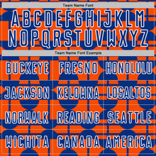 Загрузить изображение в средство просмотра галереи, Custom Orange Royal-White Geometric Shapes Sports Sublimation Soccer Uniform Jersey