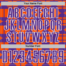 Load image into Gallery viewer, Custom Orange Purple-White Geometric Shapes Sports Sublimation Soccer Uniform Jersey