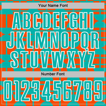 Load image into Gallery viewer, Custom Orange Aqua-White Geometric Shapes Sports Sublimation Soccer Uniform Jersey