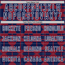 Загрузить изображение в средство просмотра галереи, Custom Navy Crimson-White Geometric Shapes Sports Sublimation Soccer Uniform Jersey