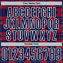 Загрузить изображение в средство просмотра галереи, Custom Navy Crimson-White Geometric Shapes Sports Sublimation Soccer Uniform Jersey