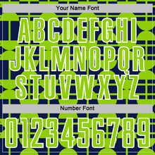 Загрузить изображение в средство просмотра галереи, Custom Navy Neon Green-White Geometric Shapes Sports Sublimation Soccer Uniform Jersey