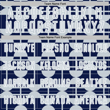 Загрузить изображение в средство просмотра галереи, Custom Navy Silver-White Geometric Shapes Sports Sublimation Soccer Uniform Jersey